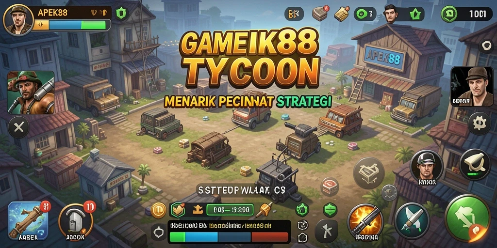 Screenshot APEK88 menunjukkan gameplay seru dalam mengelola bisnis Tycoon.