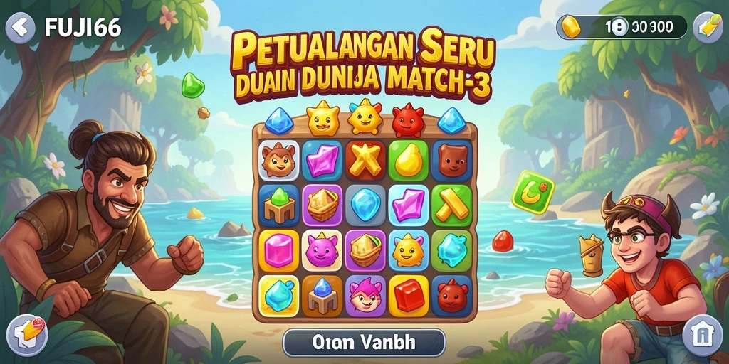 Gameplay menarik dari FUJI66 dengan berbagai level tantangan Match-3.