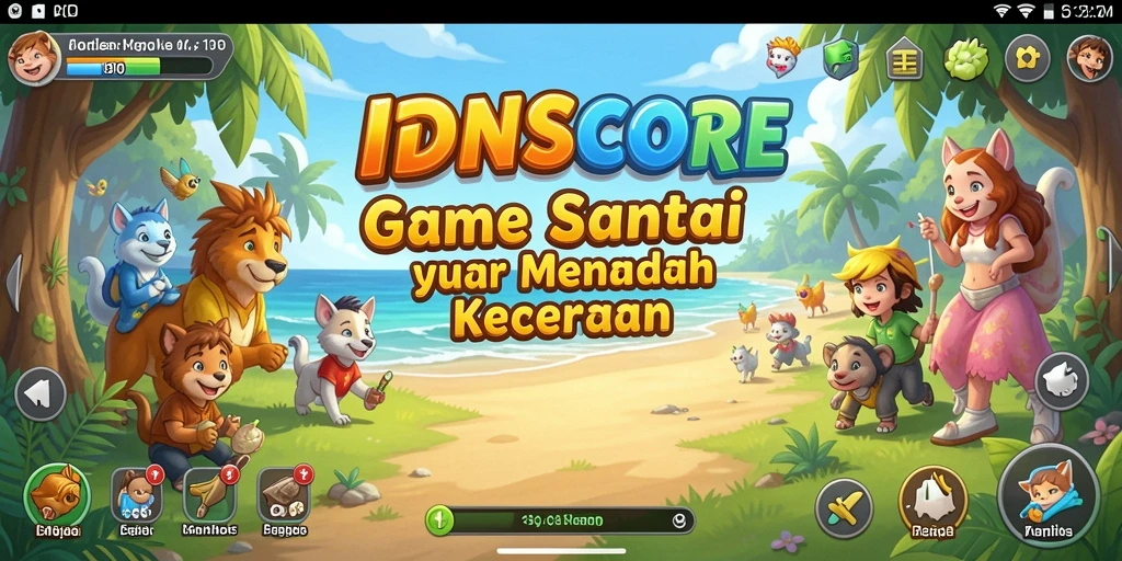 Screenshot IDNSCORE menampilkan aksi seru dalam permainan santai.