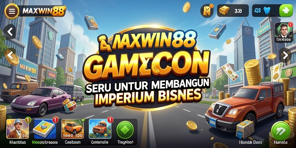 Tampilan gameplay seru di MAXWIN88 saat membangun bisnis.