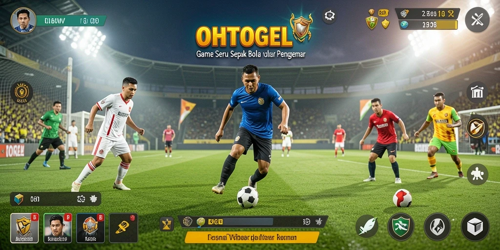 Screenshot OHTOGEL menampilkan aksi seru di lapangan sepak bola.
