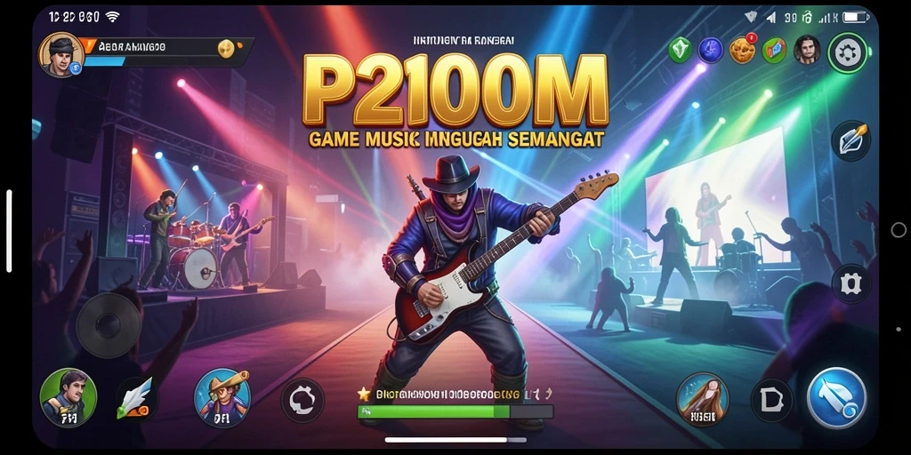 Tampilan gameplay P200M yang interaktif dan penuh warna.
