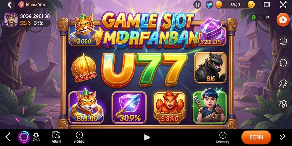 Tampilan gameplay slot UT77 yang mengasyikkan dan penuh warna.